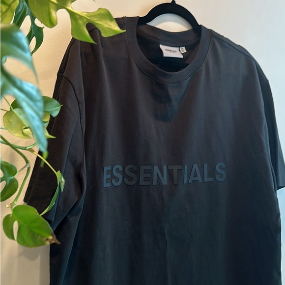 Essentials Fear of God Black Appliqué logo T-Shirt black XL